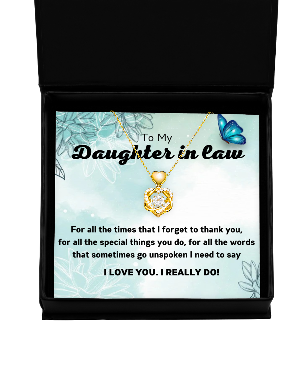 To my Daughter in law,  Heart Knot Gold Necklace. Model 64024