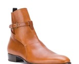 Handmade men s high ankle brown rosewood leather genuine leather jodhpurs boots thumb155 crop