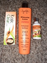 Kojic Clear Papaya Whitening Body Milk 400ML + Serum +Tube Cream - $65.00