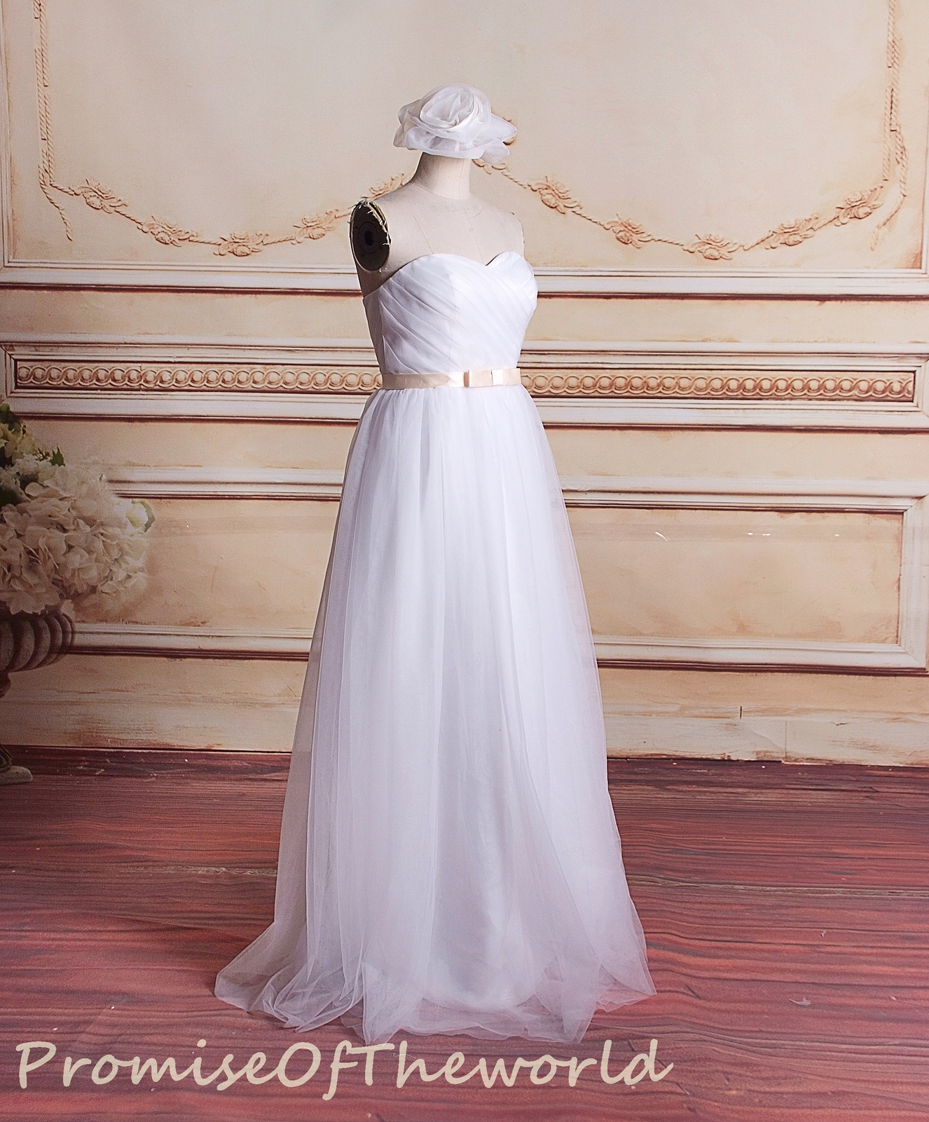 simple a line sweetheart wedding dress