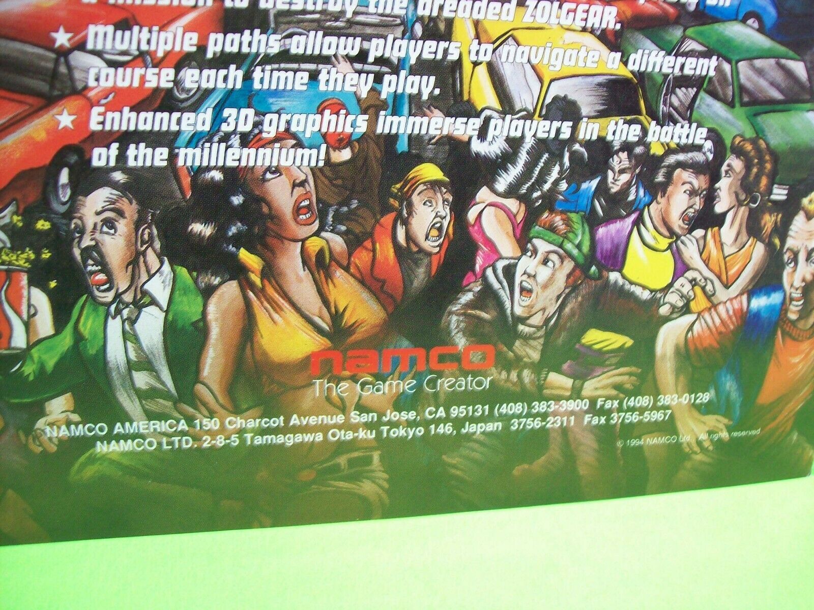 Attack Of The Zolgear Galaxian 3 Arcade FLYER Original 1994 Video Game