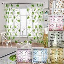 Home Decor Floral Tulle Window Door Curtains Drape Panel Sheer Scarf Valances Tk - $25.74