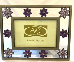 Alex&#39;s Outlook Photo Frame Purple Gem Flowers 5&quot; x 7&quot; - $12.34