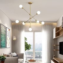Modern Gold Sputnik Chandelier Light Fixture 7 Light Mid Century Pendant Light f image 4