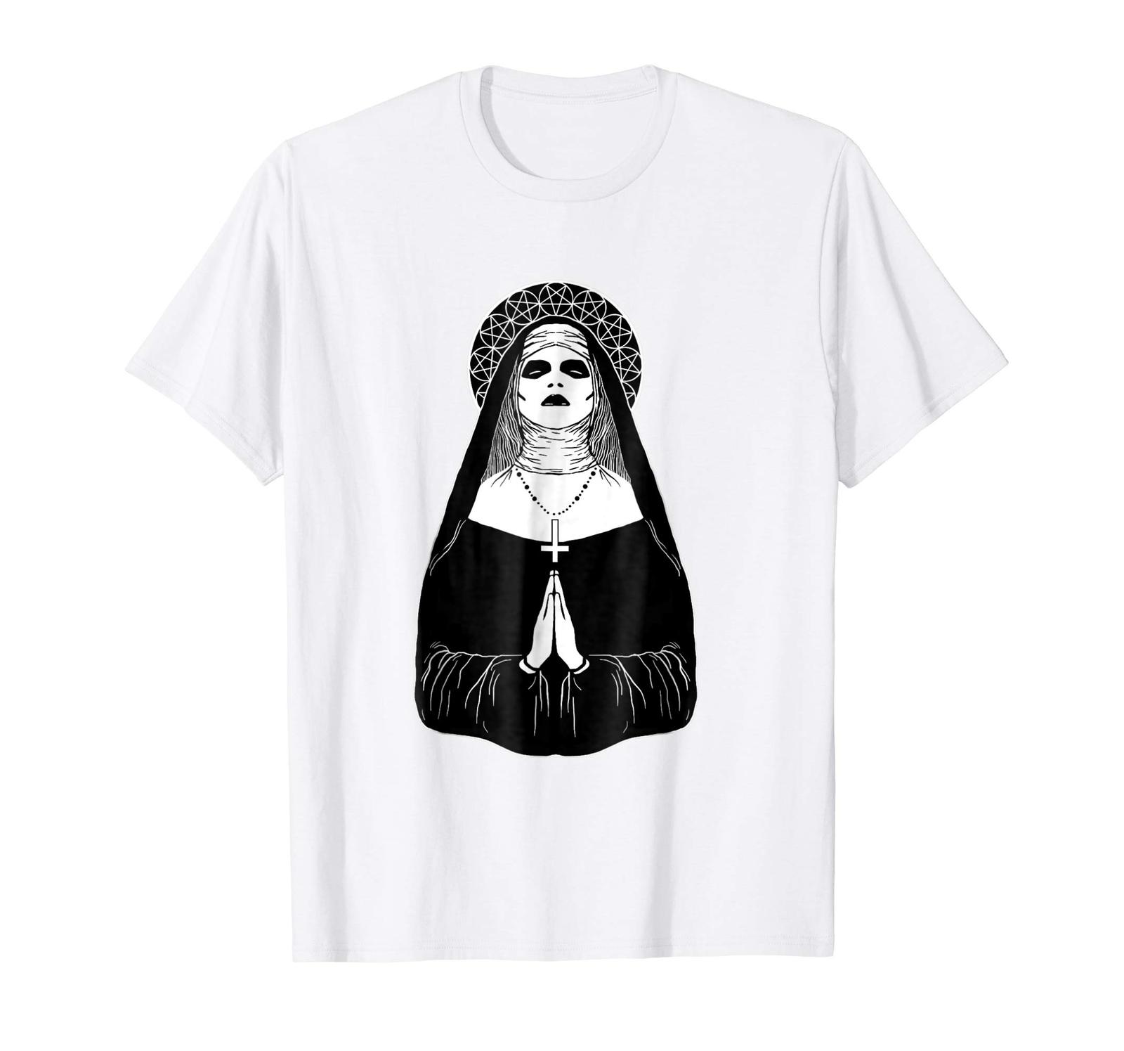 Funny Shirts - Satanic Occult Nun Tee Shirt Men - T-Shirts, Tank Tops