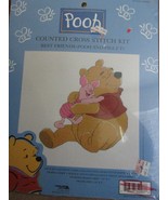 Winnie the Pooh Counted Cross Stitch Kit Best Friends Pooh and Piglet New - $16.95