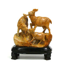 Chinese Oriental ShouShan Stone 3 Rams Sanyang Kaitai Theme Display Figu... - $1,900.00