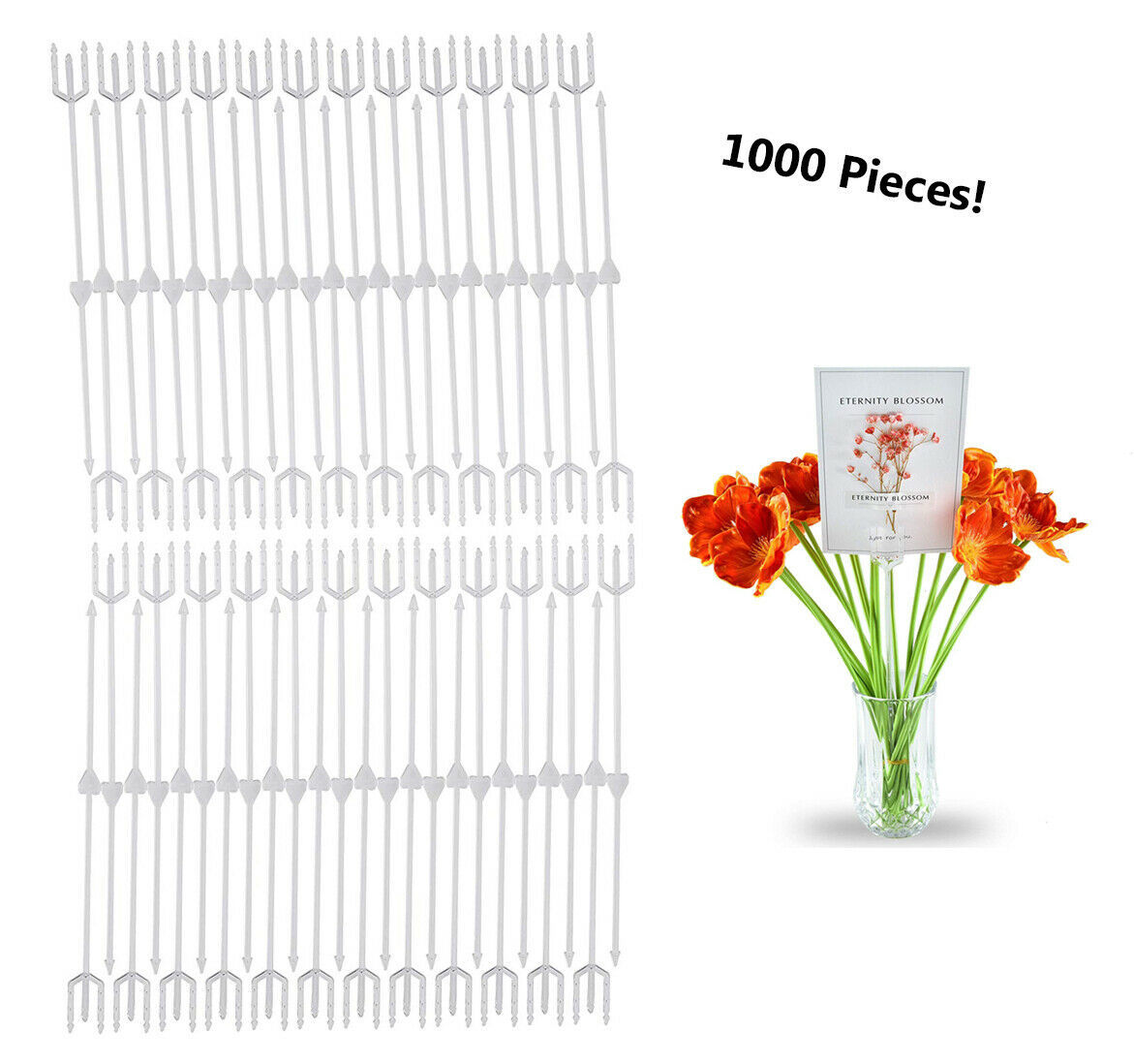 1000pcs Clear Plastic Floral Picks Card Holders Floral Arrangement