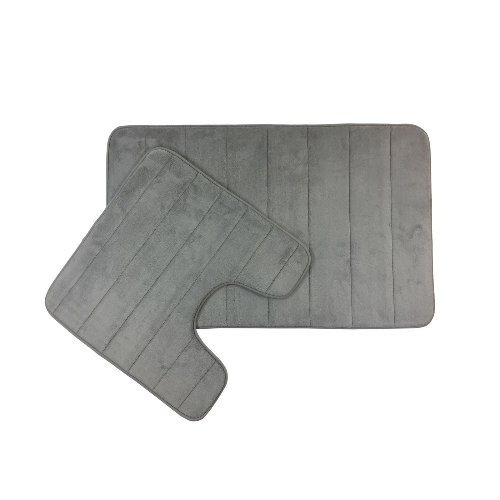 InterDesign Soft Memory Foam Non-Slip Gray Bath Mat 2 Sizes