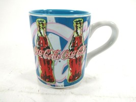Coca Cola Coffee Cup Mug Gibson Pop Art Blue 2002 EUC!! - $14.03
