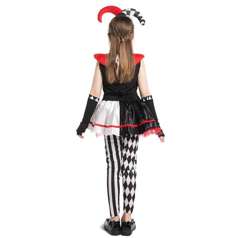 Cute Harley Quinn Costume Cosplay Clown Dress Up For Girls Halloween ...