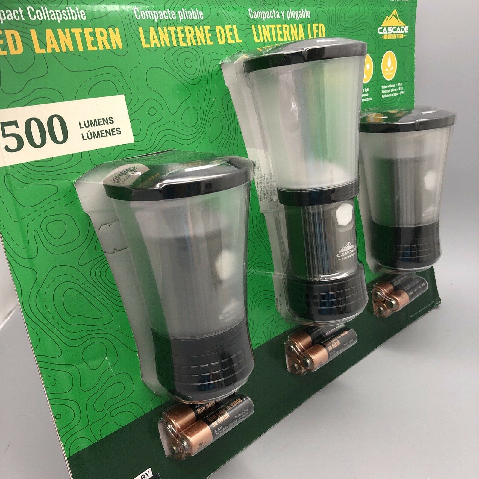 Cascade Mountain Tech Compact Collapsible Led Lantern 500 Lumens 3 Pack