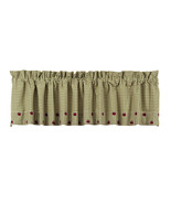 Olivia&#39;s Heartland plaid country kitchen Apple Valley window VALANCE cur... - $30.95