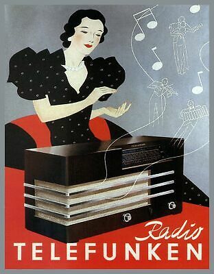 Primary image for Decoration Poster.Home room art.Interior design.Vintage radio Telefunken.7257