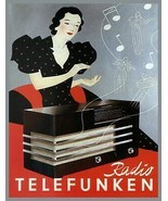 Decoration Poster.Home room art.Interior design.Vintage radio Telefunken... - $13.86+