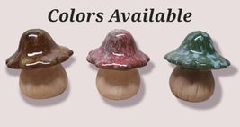 Fairy Garden Ceramic 4" Garden Mushroom Glazed Figurine Decor 3 Colors available image 4