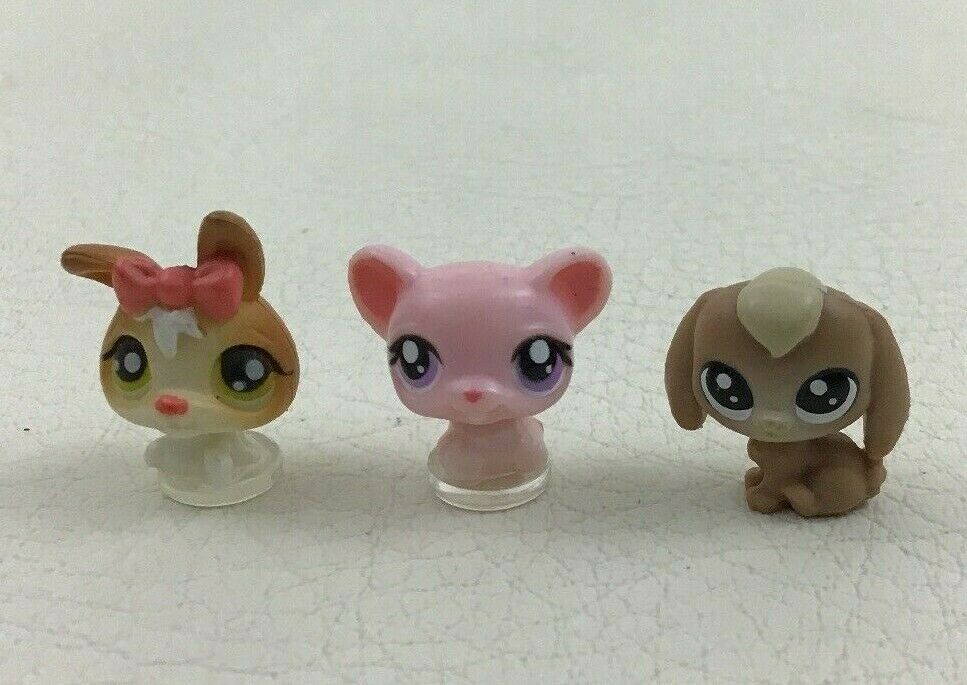 Littlest Pet Shop Teensie Figures 6pc Lot with Ring LPS Mini Playset ...