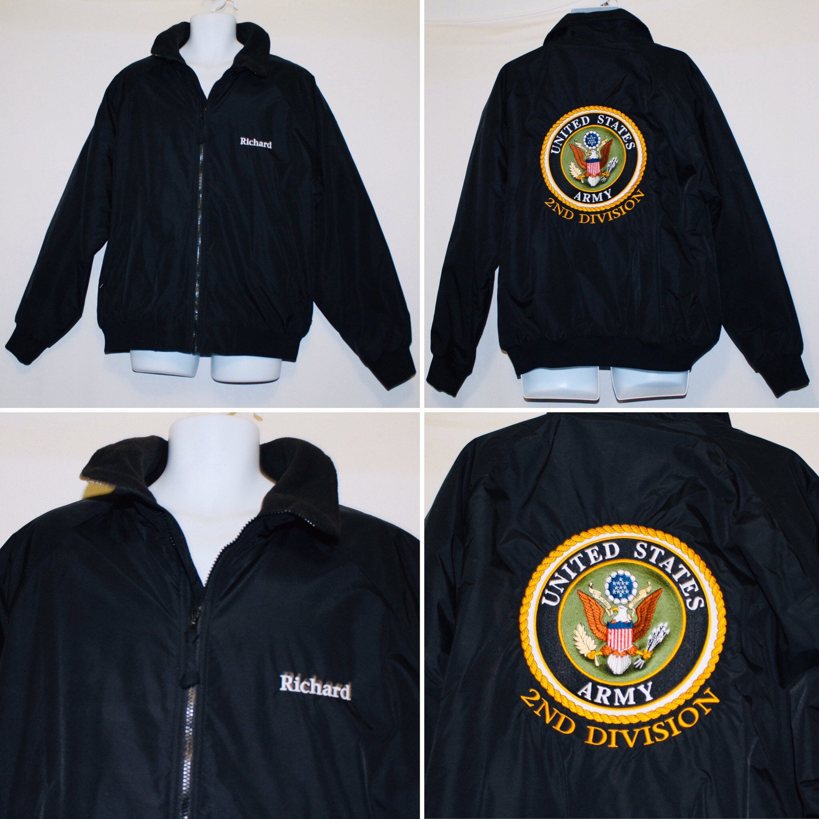 Port Authority Black Army Jacket Embroidering on Back Army 2nd a ...