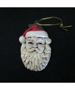 Hand painted Santa Claus Head Ceramic Christmas Tree Ornament - $4.94