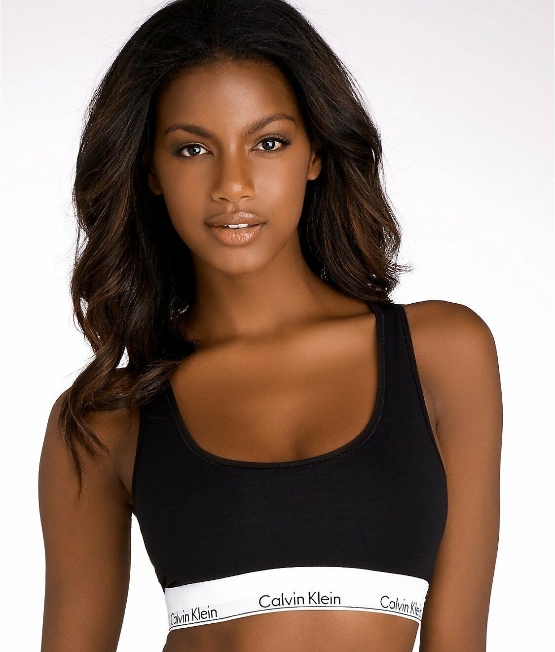 Calvin Klein Black Modern Cotton Racerback Bralette Us Small Bras And Bra Sets