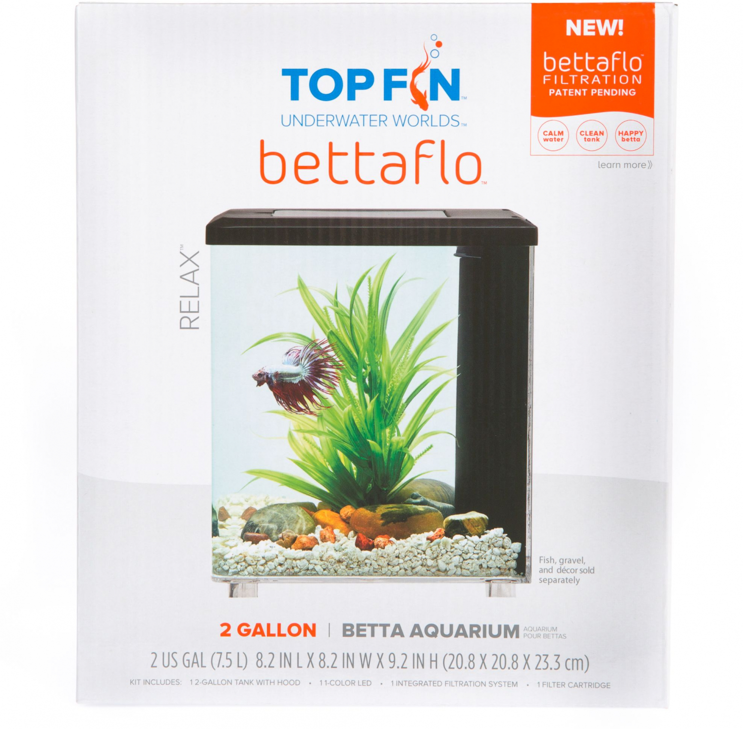 Top Fin bettaflo Relax Betta Aquarium - 2 Gallon