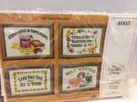 Vintage Creative Circle Kit Daily Thoughts Includes 4 Frames # 4005 Need... - $7.69