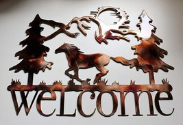 Running Horse Welcome Metal Wall Art Décor by HGMW 11 1/2" x 16" - $39.89