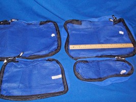 AARP Travel Bags Organizer 4 Pieces Zip Up Mesh Blue Black   Unused - £9.85 GBP