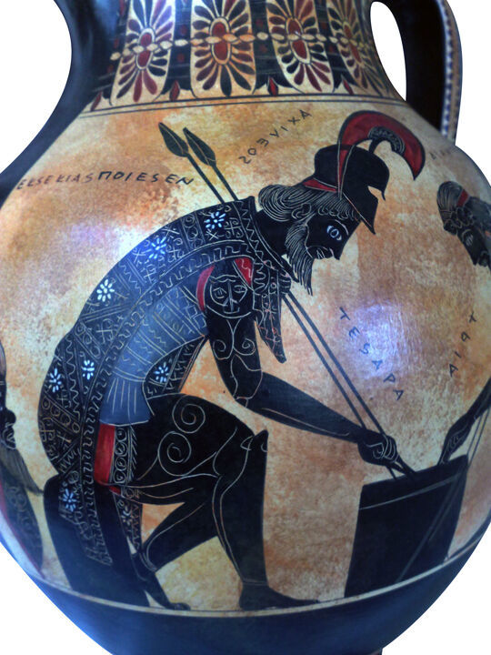Achilles and Ajax Exekias Greek Amphora Vase Pottery Replica