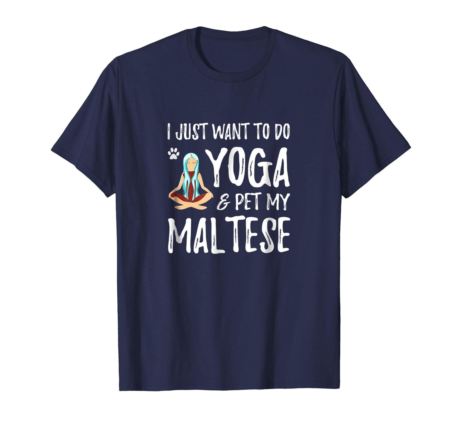 Dog Fashion - Yoga and Maltese Shirt Funny Dog Mom Gift Idea Men