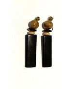 Vintage Black And White Dangle Earrings - $6.80