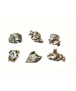 Vintage BRIGHTON silver dog medallions bulldog poodle dalmation collie s... - $48.50