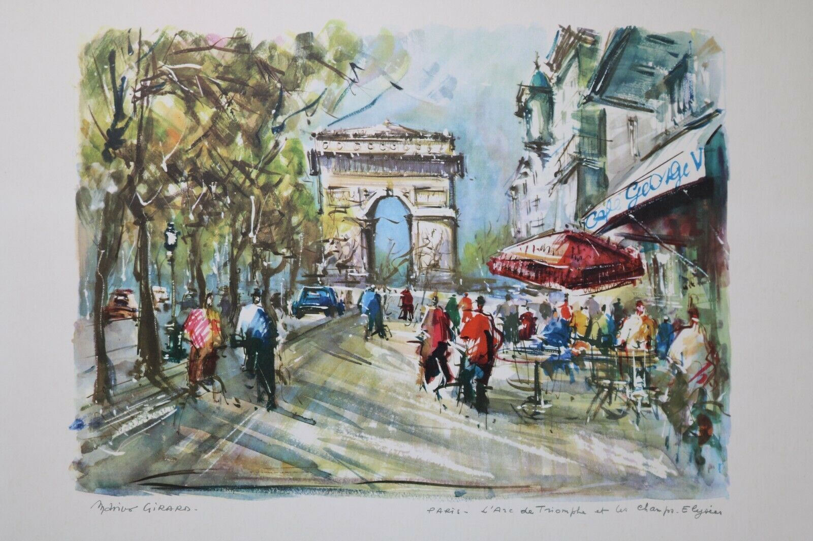 Marius Girard Paris Signed Unframed Lithograph Select Print Clean