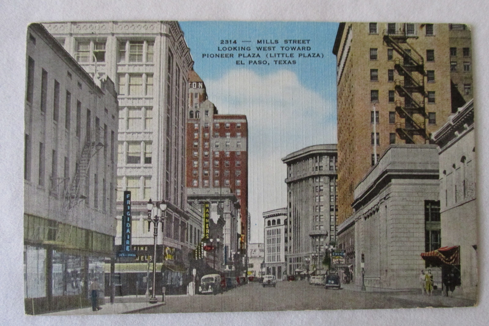 Vintage El Paso, Texas Postcard - Downtown Scene, 1940s, Unposted ...