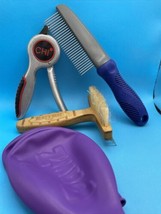 Dog Grooming Kit Brush Comb Rake Toe Nail Clipper Paws Rubber Boots Burt... - $14.99