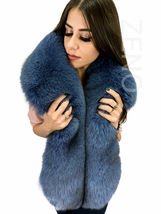 Fox Fur Boa 70' (180cm) Saga Furs Bluish Fur Stole Big And Royal Collar Scarf image 5