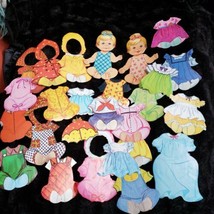 Vintage Mattel Cheerful Tearful 2 Magic Stay On Dolls with Outfits 1966  - $17.74
