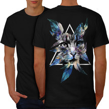 Cat Trendy Design Fashion Shirt Kitty Head Men T-shirt Back - $12.99