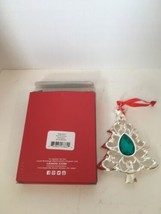 Lenox Ornament Bejeweled Tree Silver Plate Green - $20.00