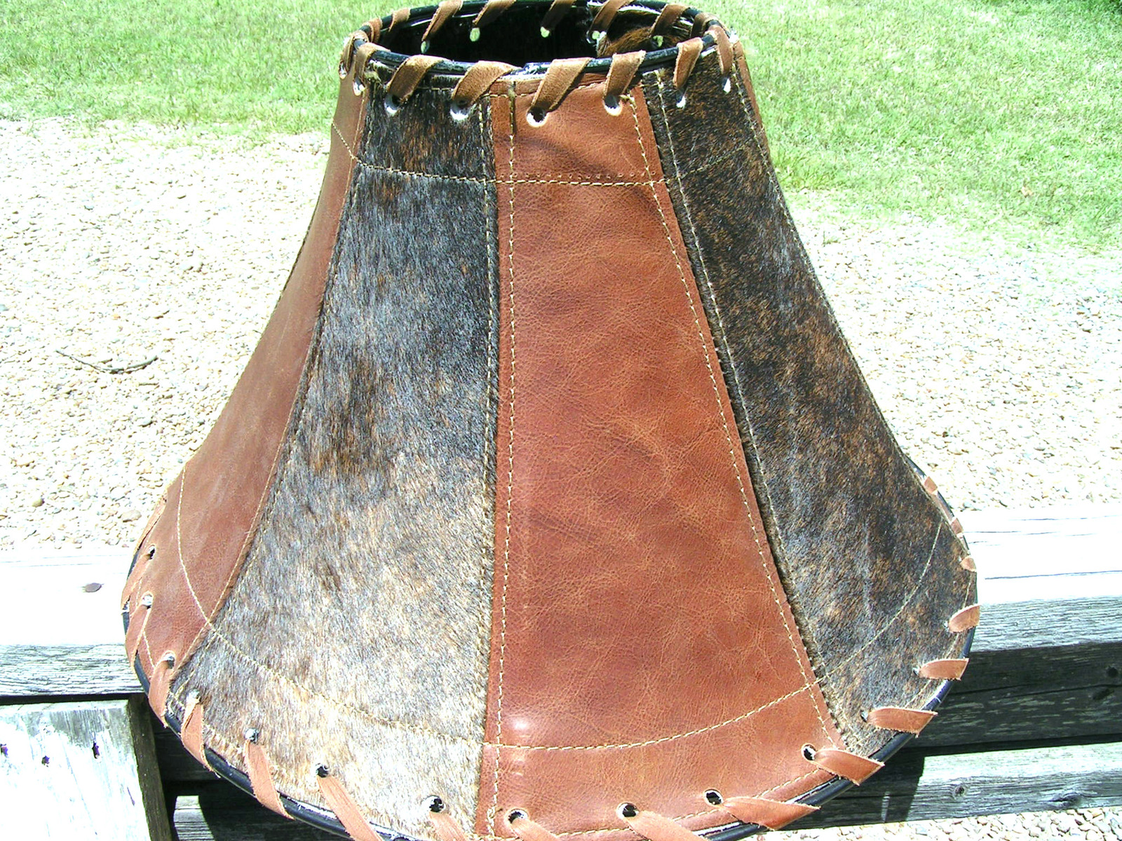 Western Cowhide Leather Lamp Shade Rustic Southwest 1300 bz Lamp Shades