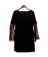 Slate &amp; Willow Women&#39;s Size 8 Ana A-Line Long Lace Sleeve Dress Black - $33.29