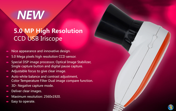 High Resolution CCD USB Iriscope Eye Camera - 5.0MP Iriscope with 30X Iris Lens