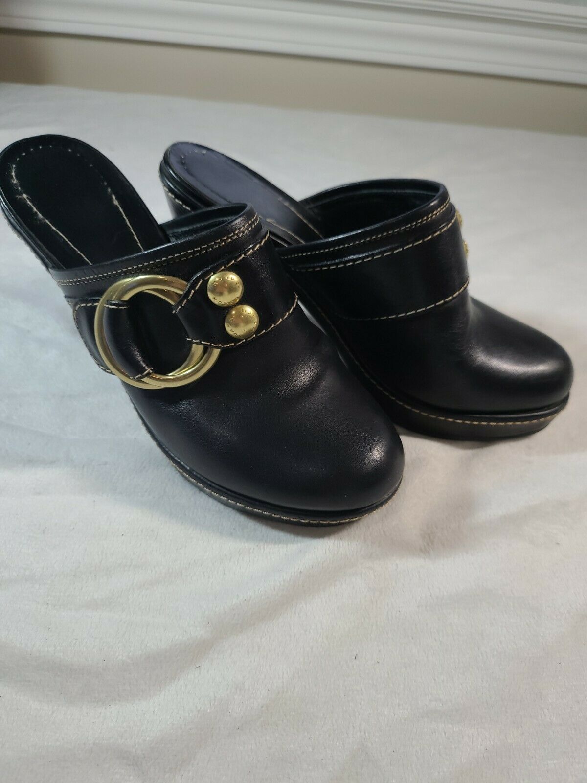 Coach shoes  5M black leather mules or clogs style name Clauds - $49.49