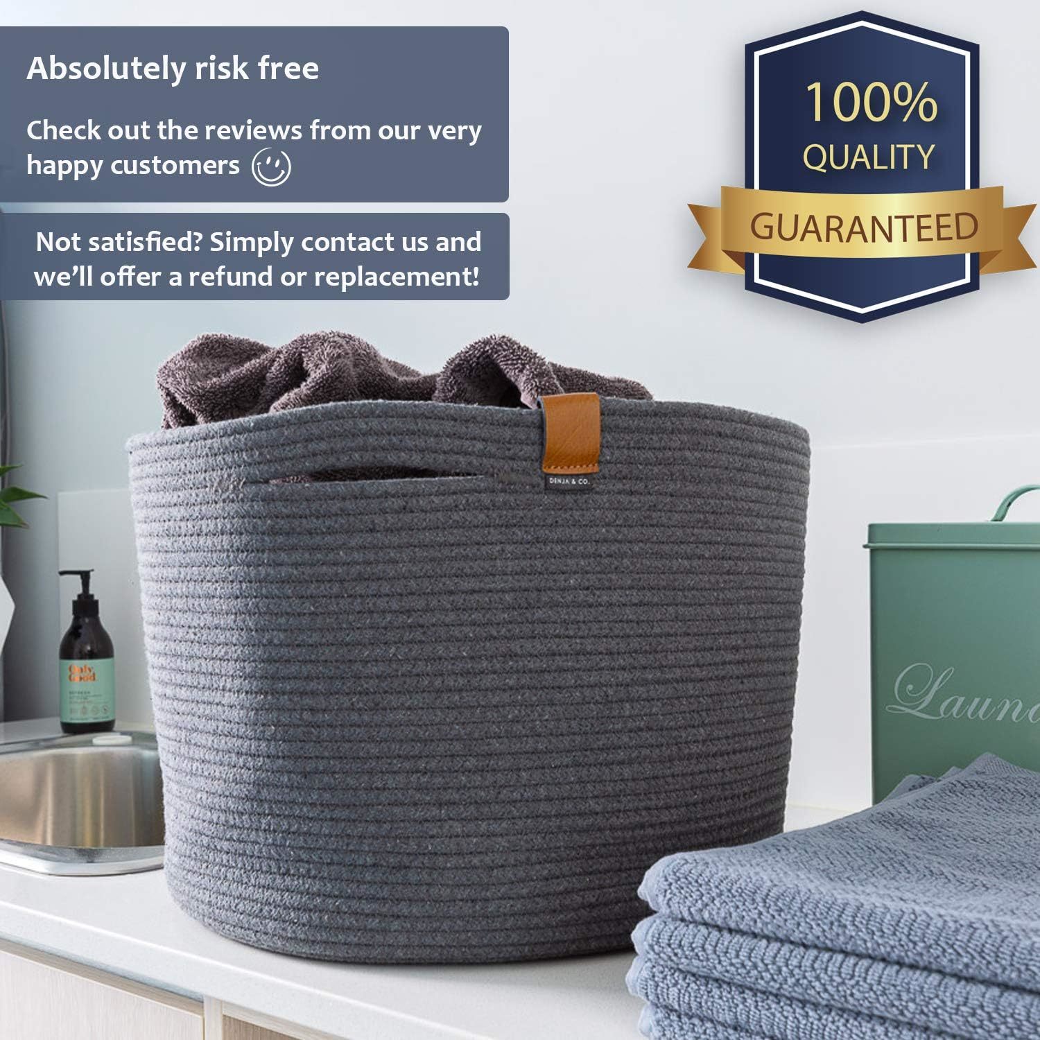 Denja And Co Large Storage Basket For Shoes Woven Shoe, 17.7 Inches