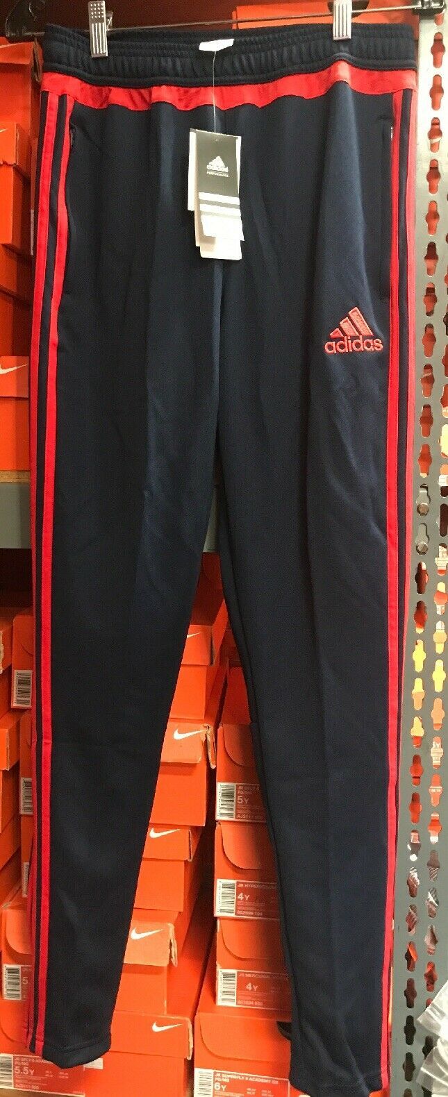 youth red adidas pants