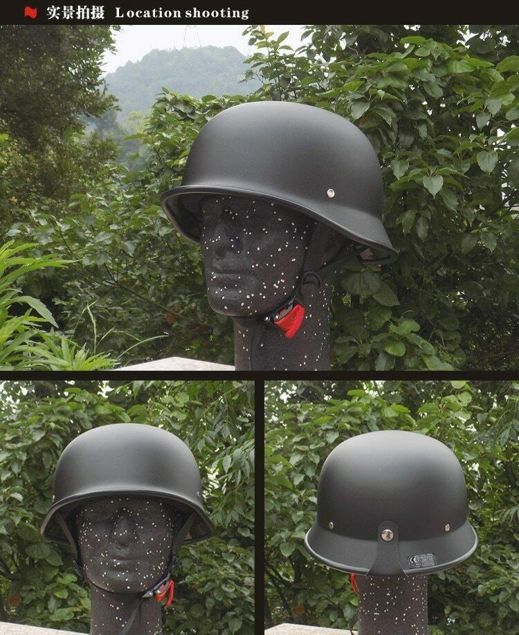 German Military Style Motorcycle Helmet DOT Army Bike Retro WWII