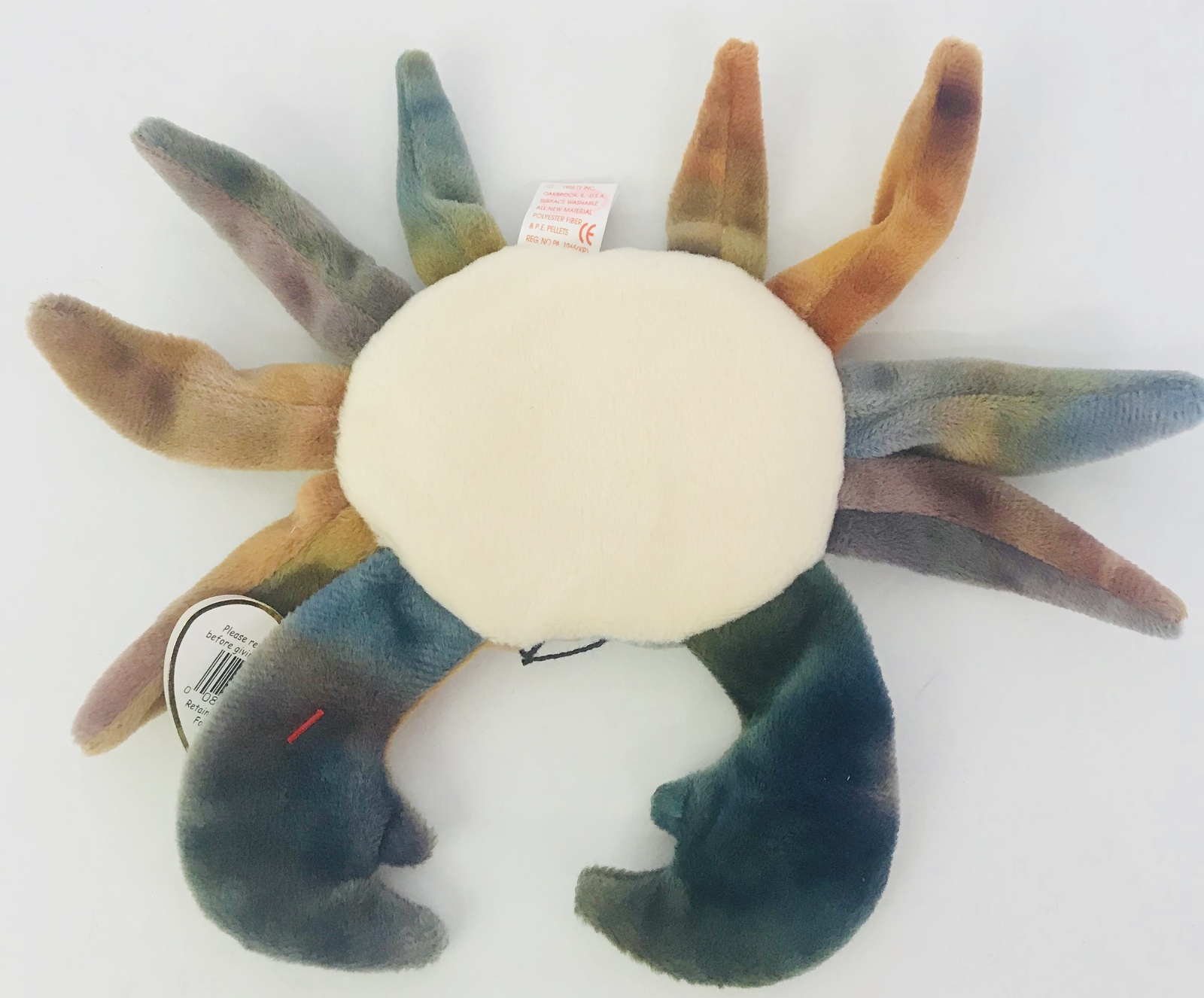 tie dye crab beanie baby