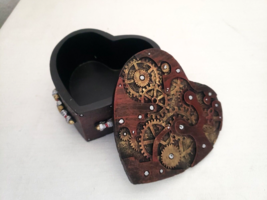 PTC Steampunk Mechanical Heart Shaped Box with Lid Trinket Stash Box - $19.78