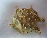 GOLDEN FISH Solid Perfume Compact BROOCH PIN