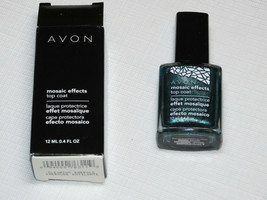 Avon Mosaic Effects Top Coat Gleaming Emerald 12 ml 0.4 fl oz polish mani pedi - $10.35
